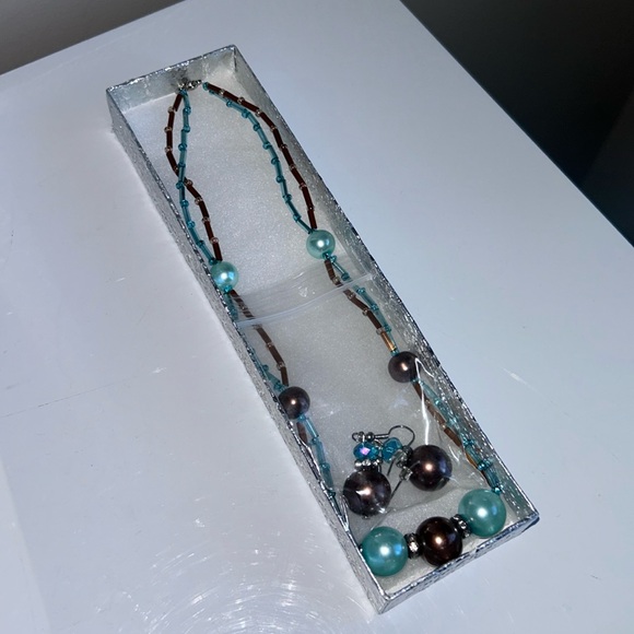 Beaded Necklace & Earrings Set - Picture 1 of 5